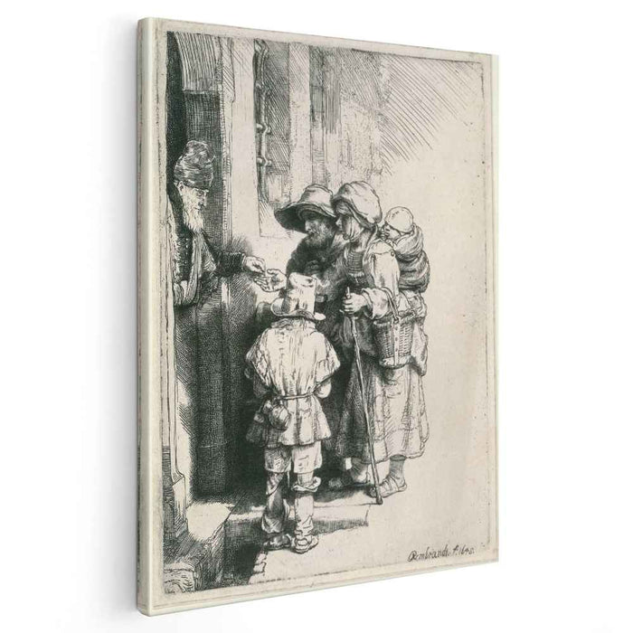 Beggars on the Doorstep of a House (1648) by Rembrandt
