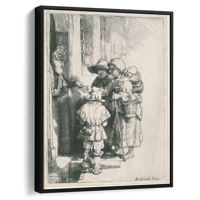 Beggars on the Doorstep of a House (1648) by Rembrandt