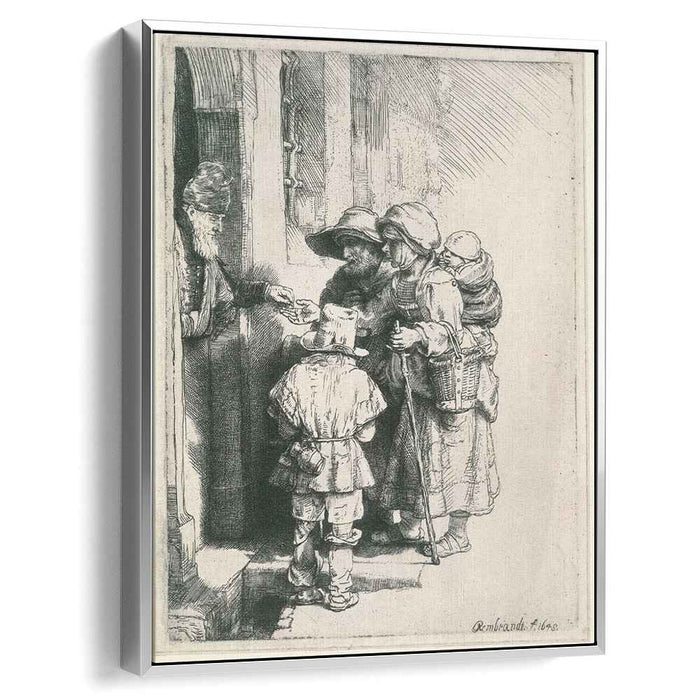 Beggars on the Doorstep of a House (1648) by Rembrandt