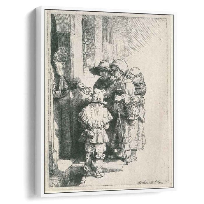 Beggars on the Doorstep of a House (1648) by Rembrandt