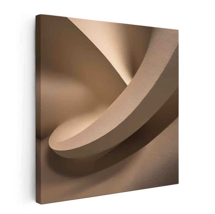 Neutral Introspection: Modern Abstract Beige Canvas Art Print