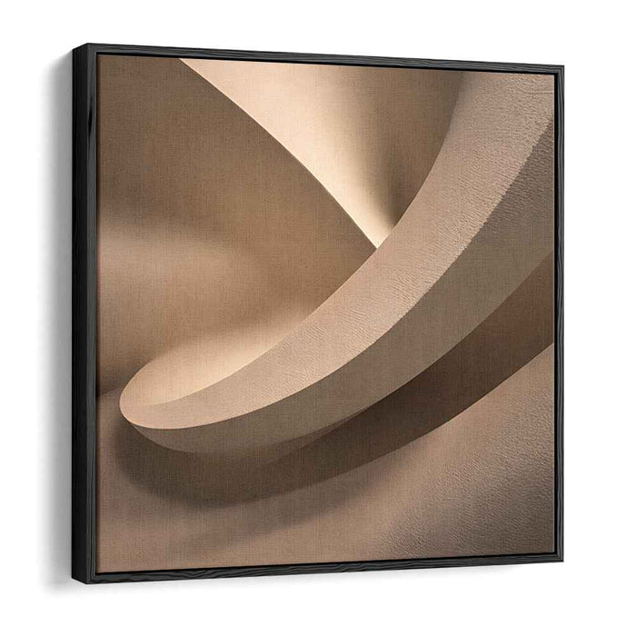 Neutral Introspection: Modern Abstract Beige Canvas Art Print