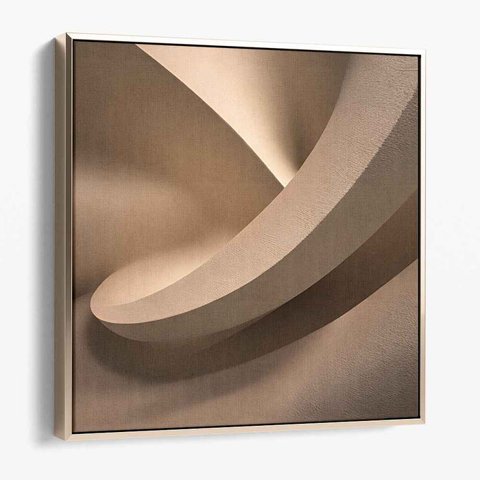 Neutral Introspection: Modern Abstract Beige Canvas Art Print