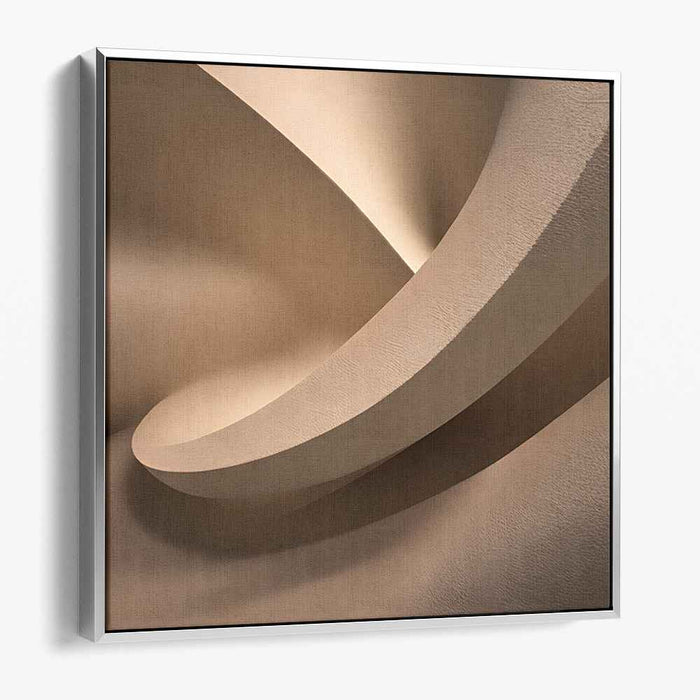 Neutral Introspection: Modern Abstract Beige Canvas Art Print