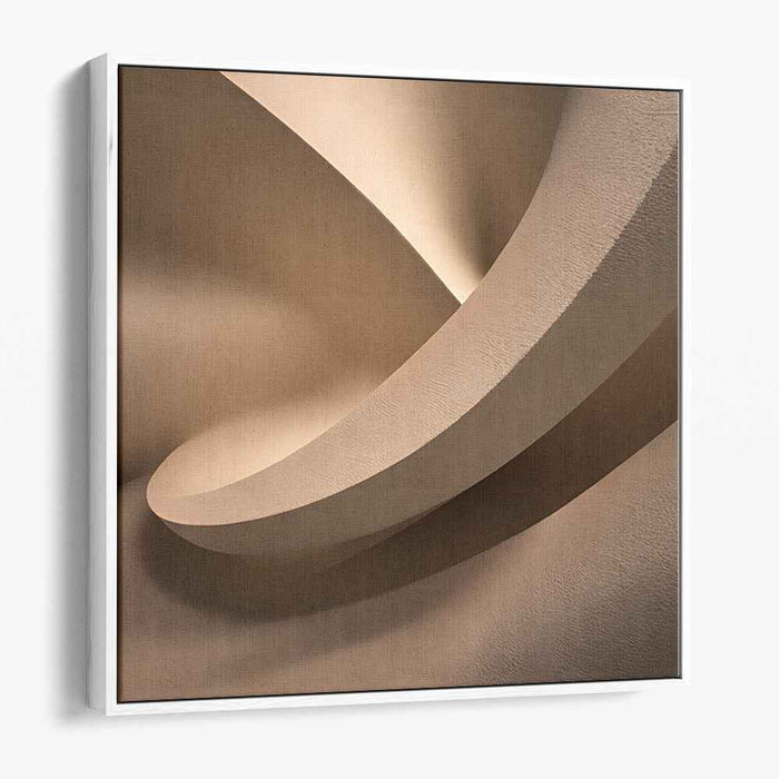 Neutral Introspection: Modern Abstract Beige Canvas Art Print