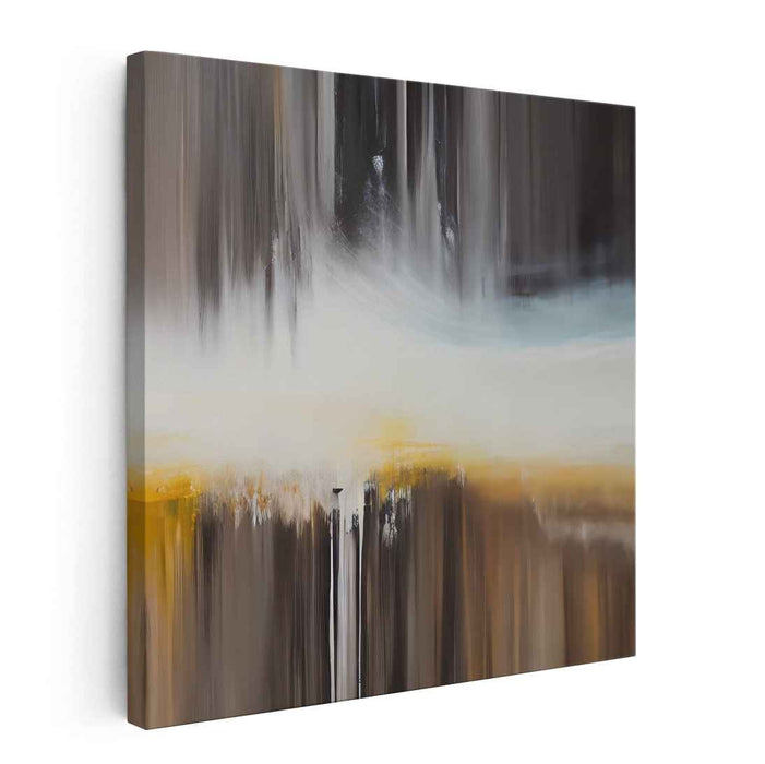 Fleeting Horizon: Abstract Expressionist Landscape in Blue and Gold