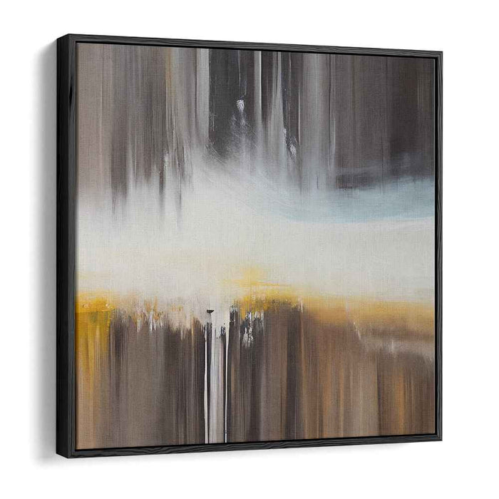 Fleeting Horizon: Abstract Expressionist Landscape in Blue and Gold