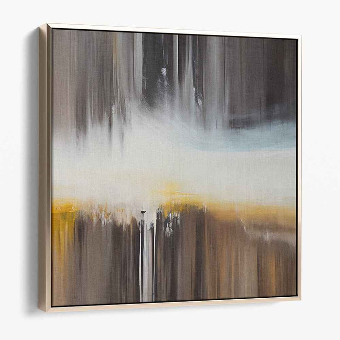 Fleeting Horizon: Abstract Expressionist Landscape in Blue and Gold