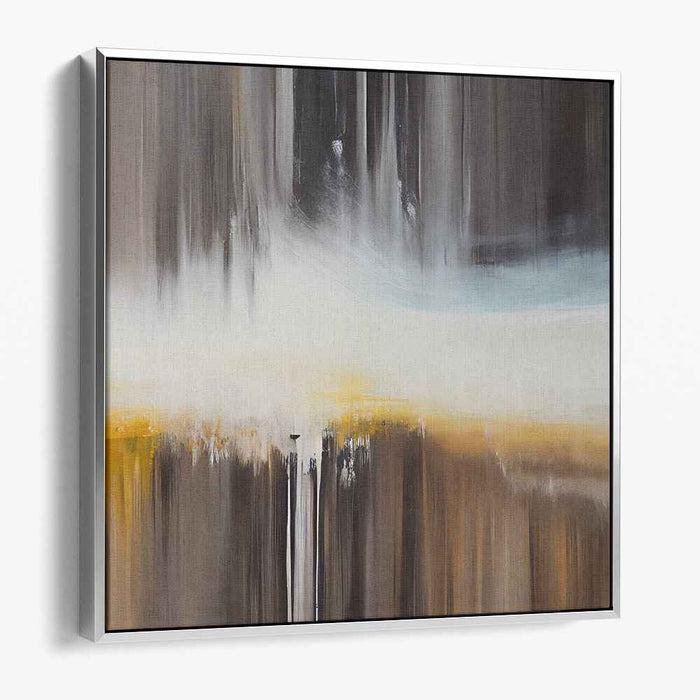 Fleeting Horizon: Abstract Expressionist Landscape in Blue and Gold