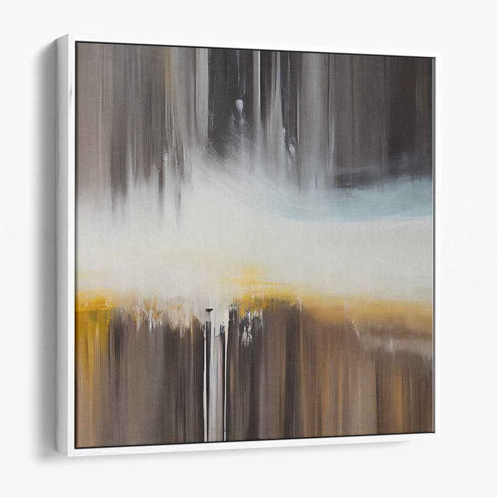 Fleeting Horizon: Abstract Expressionist Landscape in Blue and Gold