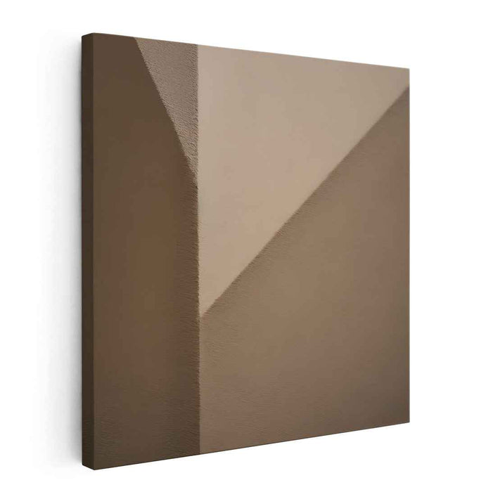 Earthy Tones Whisper: Minimalist Beige and Brown Canvas Art Print