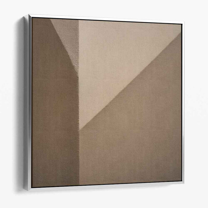 Earthy Tones Whisper: Minimalist Beige and Brown Canvas Art Print