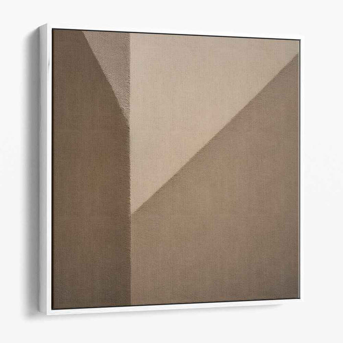 Earthy Tones Whisper: Minimalist Beige and Brown Canvas Art Print