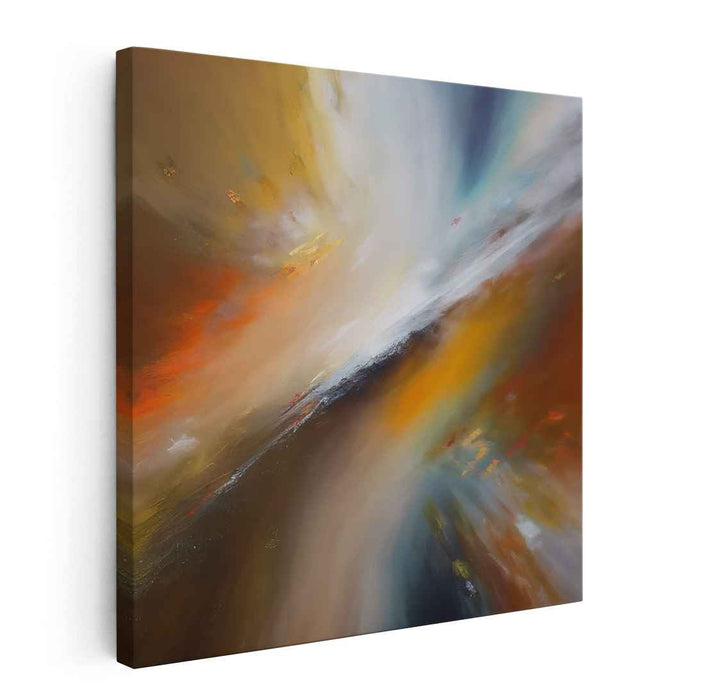 Energy Bursting Through Chaos: Dynamic Abstract Expressionist Canvas Art