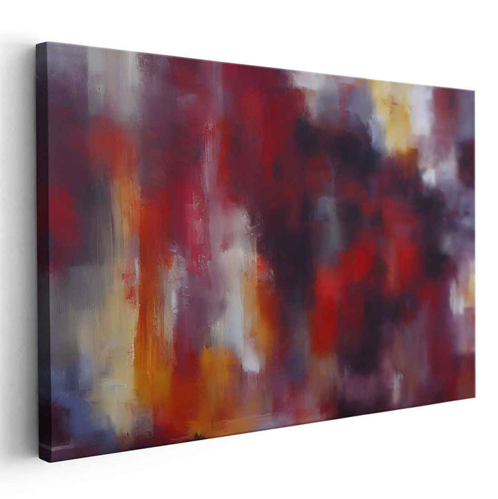 Crimson Veil: Abstract Impressionist Canvas Art