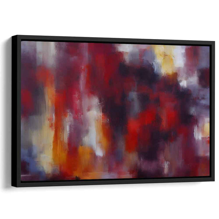 Crimson Veil: Abstract Impressionist Canvas Art