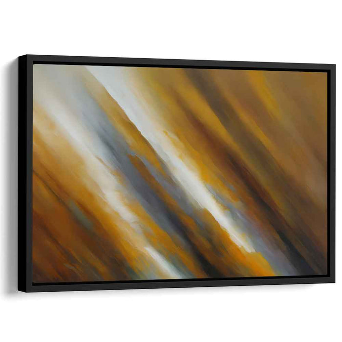 Melodic Ember Mosaic: Abstract Symphony in Warm Hues Canvas Art Print