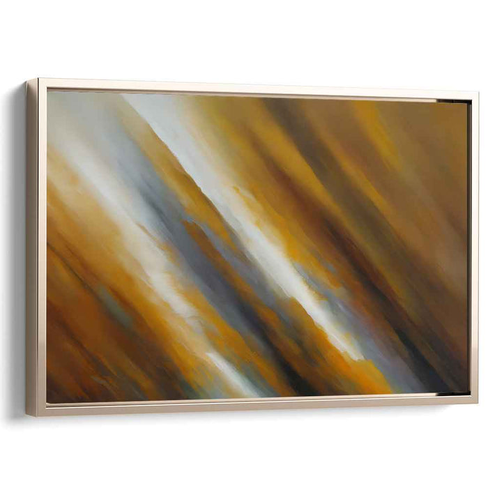 Melodic Ember Mosaic: Abstract Symphony in Warm Hues Canvas Art Print