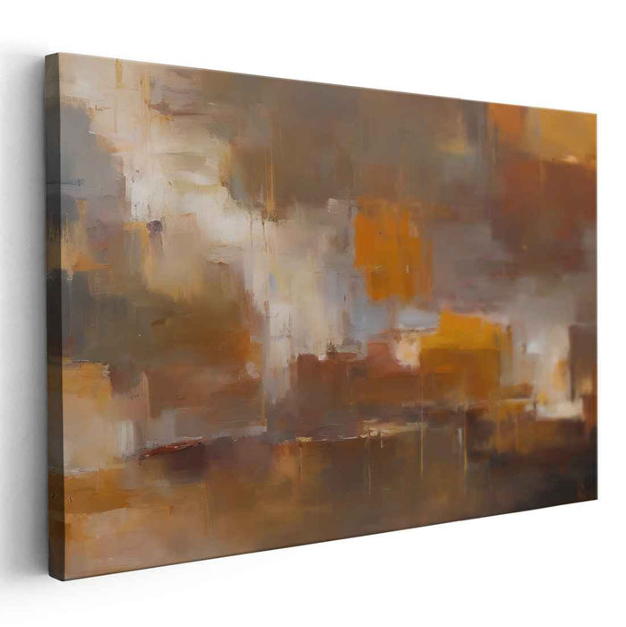 Vibrant Embers Dance Freely: Abstract Expressionist Warm Tone Canvas Art