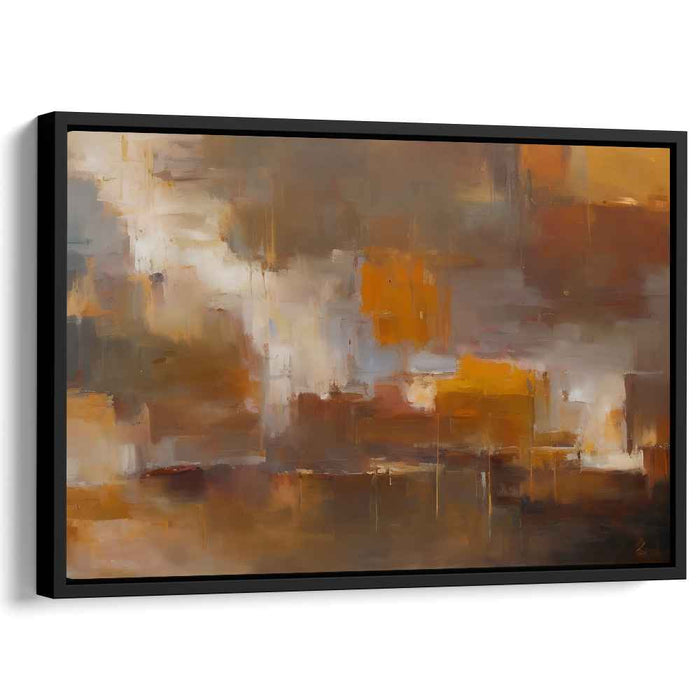Vibrant Embers Dance Freely: Abstract Expressionist Warm Tone Canvas Art