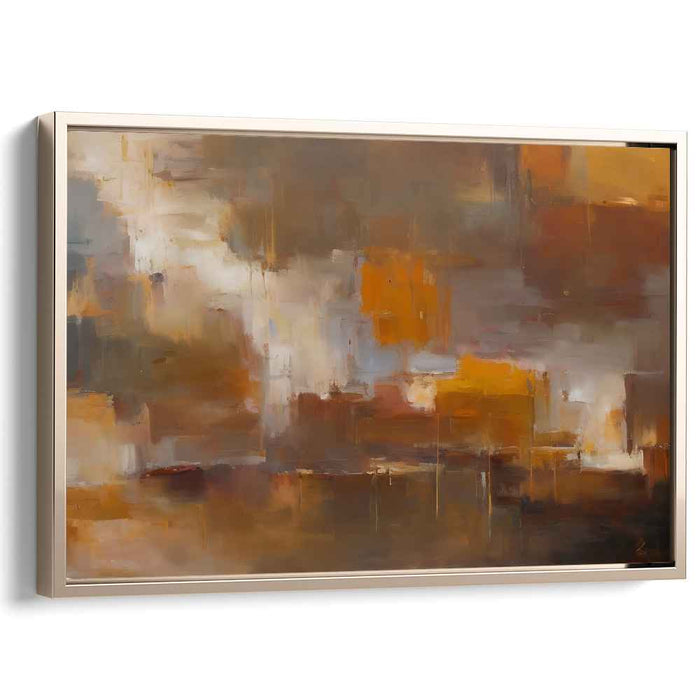 Vibrant Embers Dance Freely: Abstract Expressionist Warm Tone Canvas Art