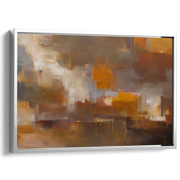 Vibrant Embers Dance Freely: Abstract Expressionist Warm Tone Canvas Art