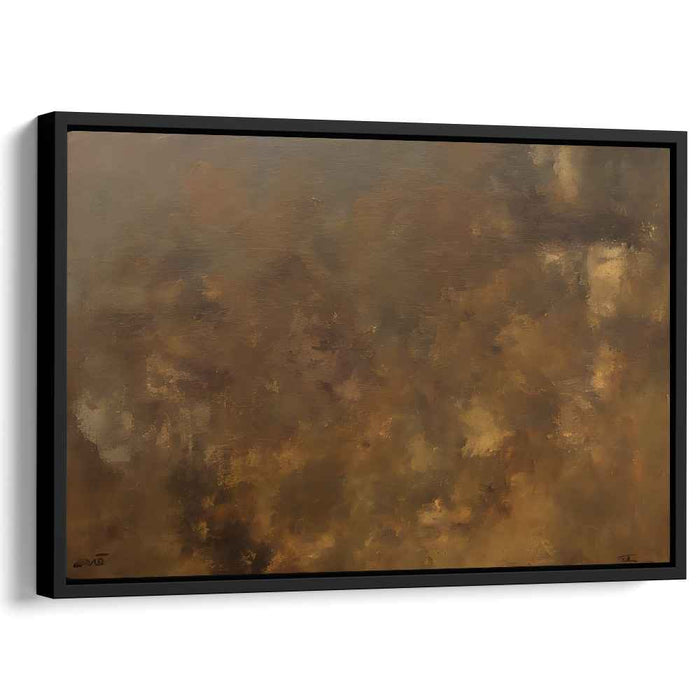 Earthy Whispers Dance: Abstract Expressionist Brown and Ochre Canvas Art Print