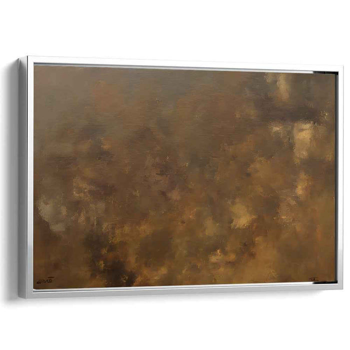 Earthy Whispers Dance: Abstract Expressionist Brown and Ochre Canvas Art Print