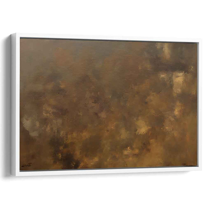 Earthy Whispers Dance: Abstract Expressionist Brown and Ochre Canvas Art Print