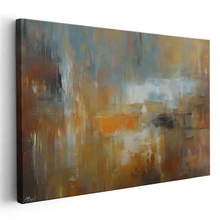 Vivid Embers Dance Freely: Abstract Expressionist Warm Tone Canvas Art