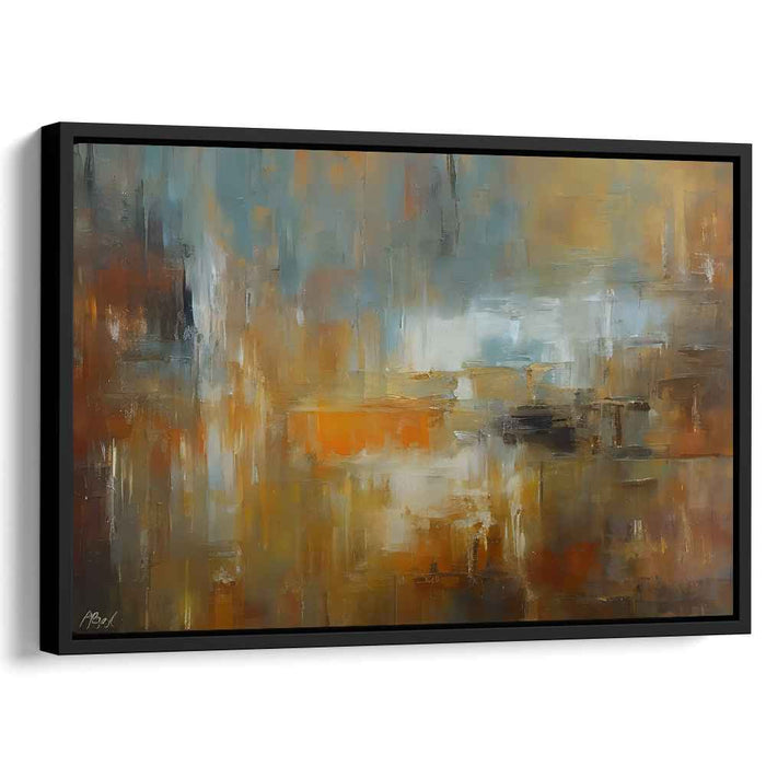 Vivid Embers Dance Freely: Abstract Expressionist Warm Tone Canvas Art