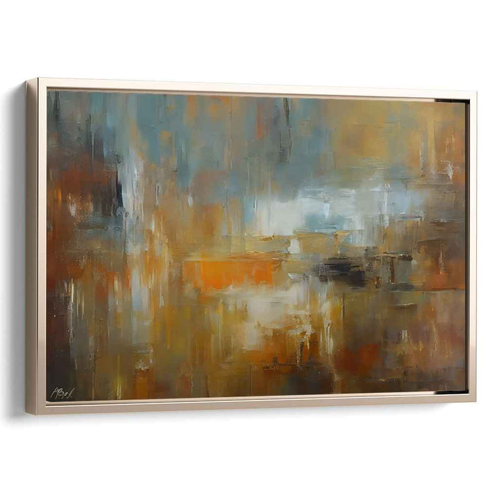 Vivid Embers Dance Freely: Abstract Expressionist Warm Tone Canvas Art
