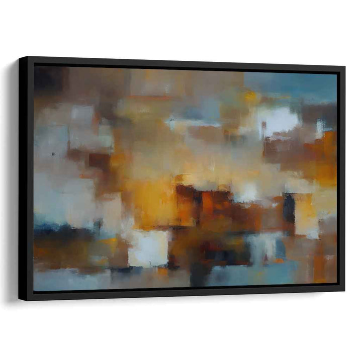 Golden Hues of Serenity: Abstract Expressionist Canvas Art