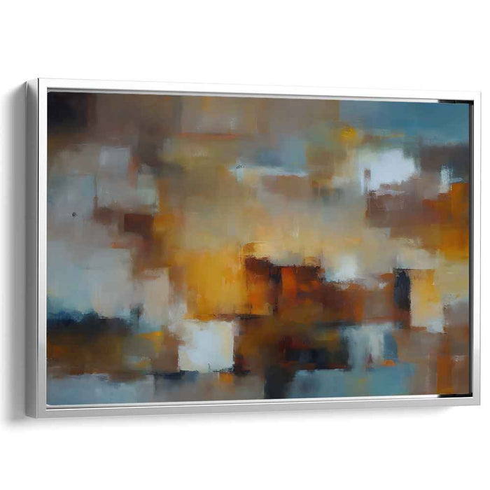 Golden Hues of Serenity: Abstract Expressionist Canvas Art