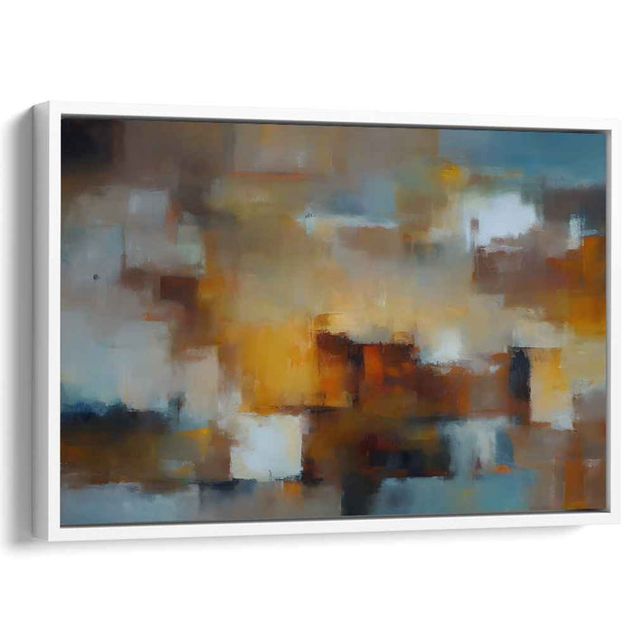 Golden Hues of Serenity: Abstract Expressionist Canvas Art