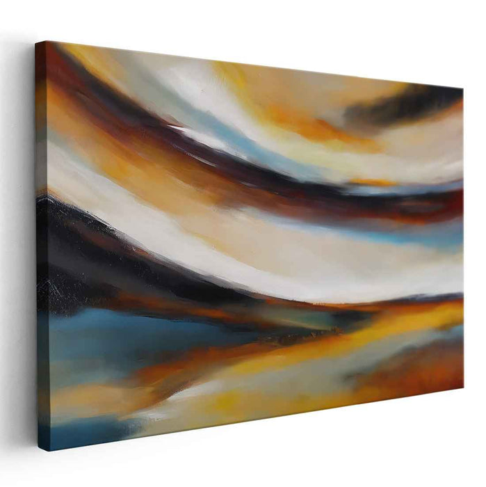 Enigma of Flames: Abstract Expressionist Fiery Orange Canvas Art Print