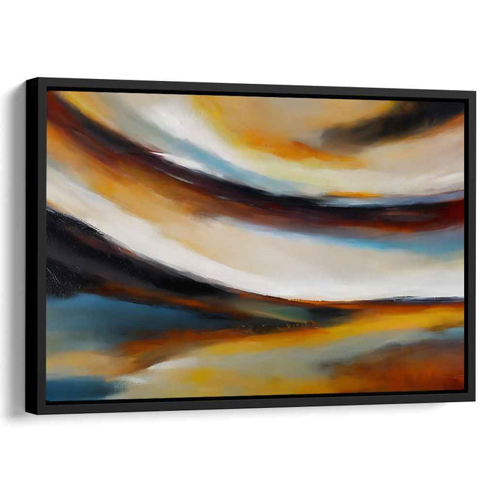 Enigma of Flames: Abstract Expressionist Fiery Orange Canvas Art Print
