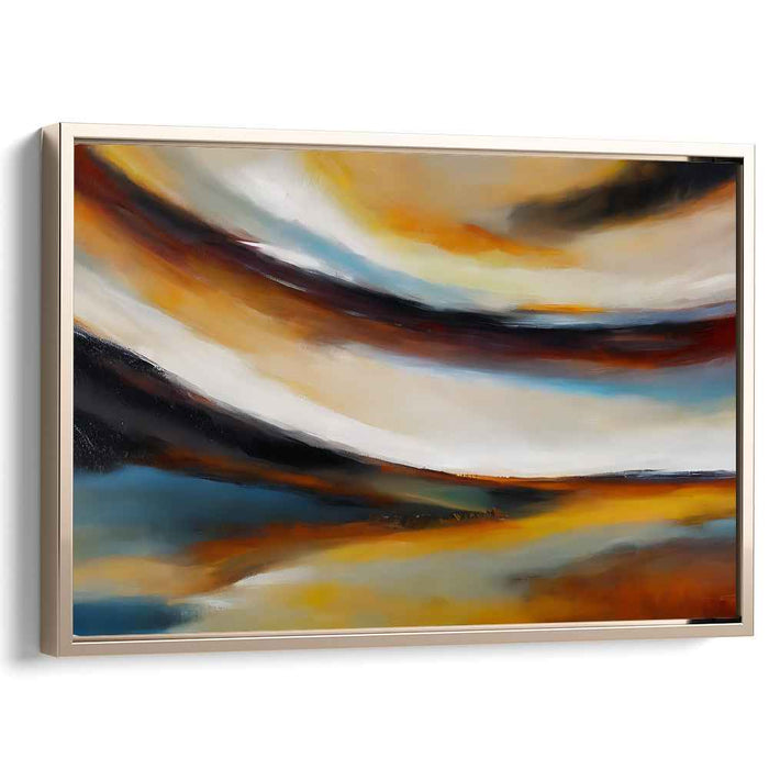 Enigma of Flames: Abstract Expressionist Fiery Orange Canvas Art Print