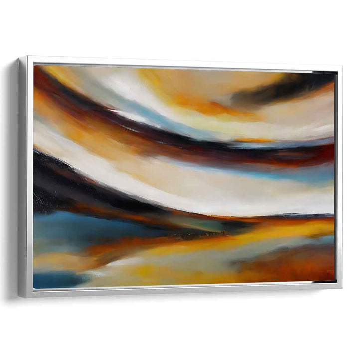 Enigma of Flames: Abstract Expressionist Fiery Orange Canvas Art Print