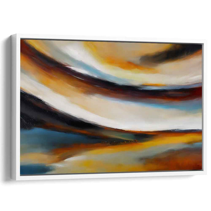 Enigma of Flames: Abstract Expressionist Fiery Orange Canvas Art Print