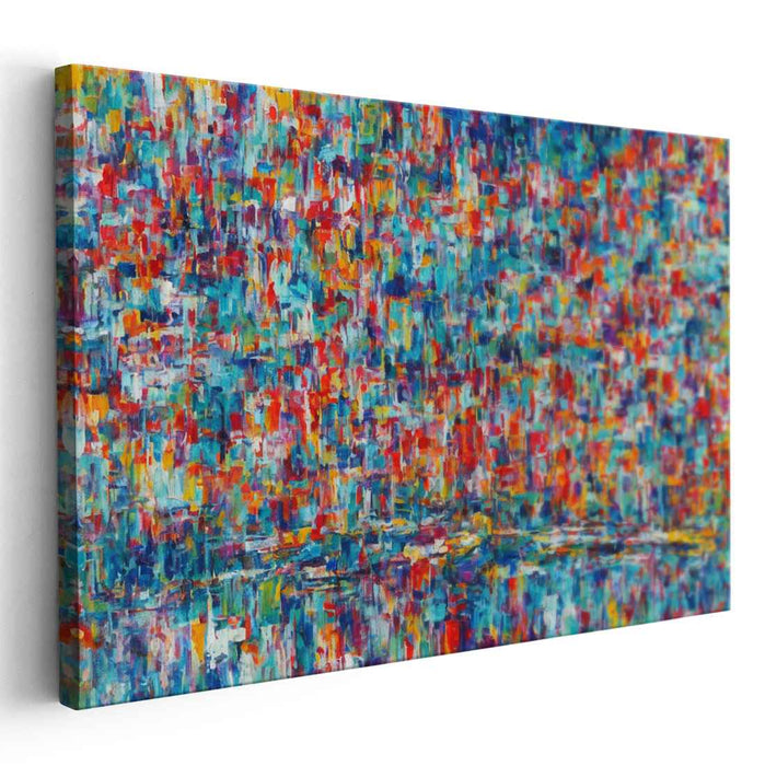 Turmoil Unleashed: Abstract Expressionist Color Explosion Canvas Art Print