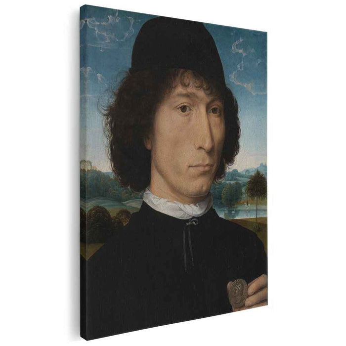 Portrait of a Man holding a coin of the Emperor Nero (1480) by Hans Memling