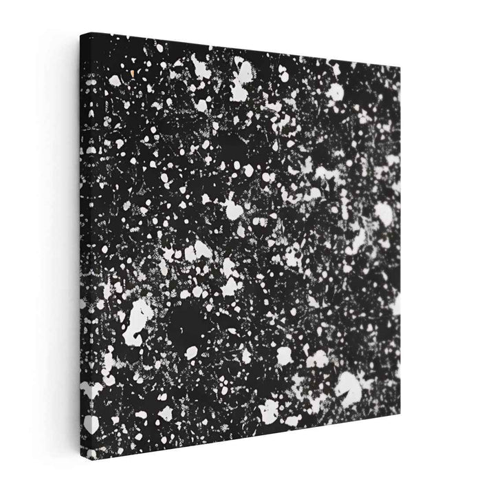 Ink Unbound: Abstract Expressionist Black and White Canvas Art Print