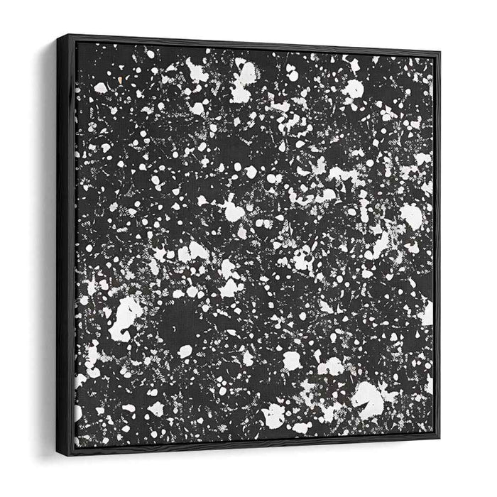 Ink Unbound: Abstract Expressionist Black and White Canvas Art Print