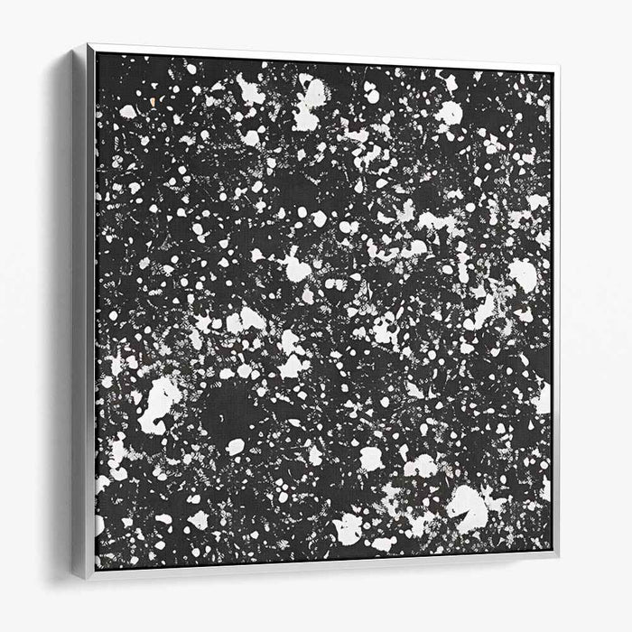 Ink Unbound: Abstract Expressionist Black and White Canvas Art Print