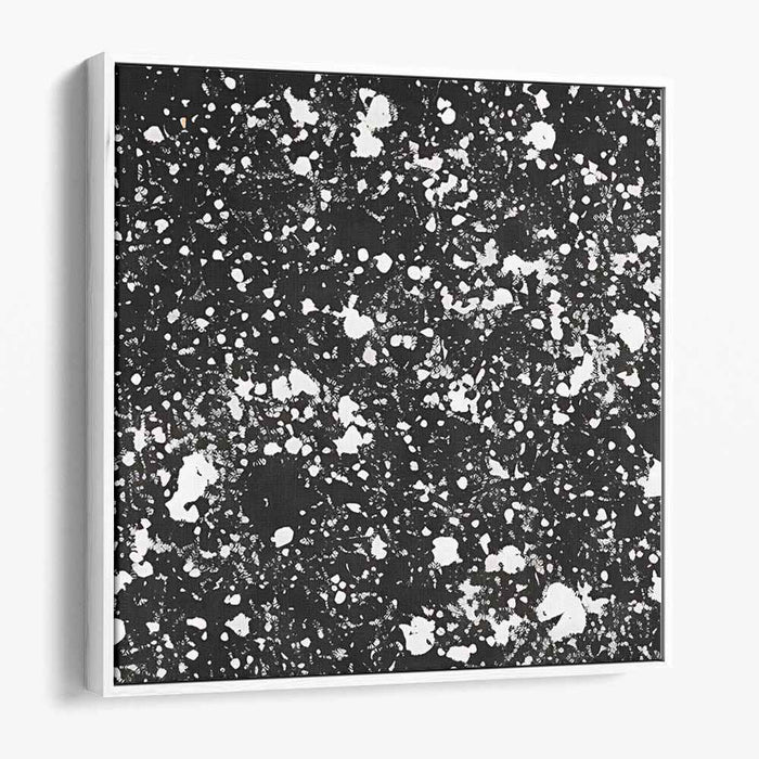 Ink Unbound: Abstract Expressionist Black and White Canvas Art Print