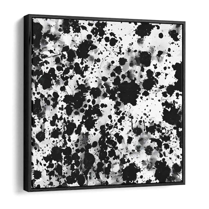 Dynamic Ink Splatter: Monochrome Abstract Expressionist Canvas Art Print