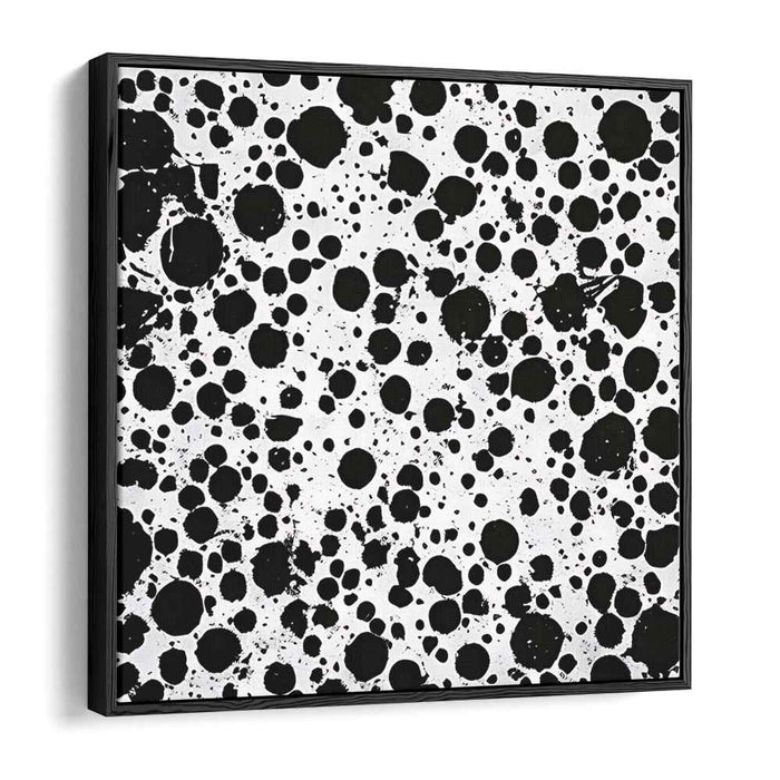 Dynamic Dots: Abstract Expressionist Black and White Canvas Art Print