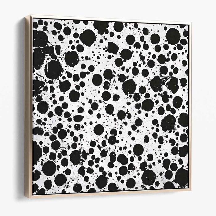 Dynamic Dots: Abstract Expressionist Black and White Canvas Art Print