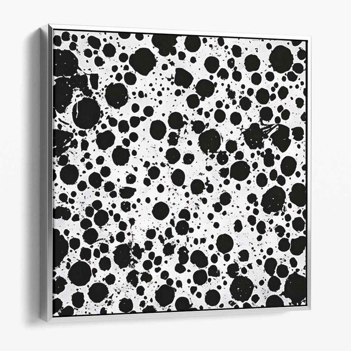 Dynamic Dots: Abstract Expressionist Black and White Canvas Art Print